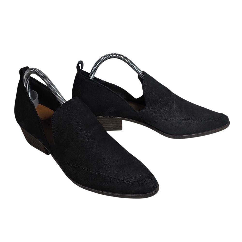 Lucky Brand Mahzan Black Leather Slip On Bootie Womens Size 9.5